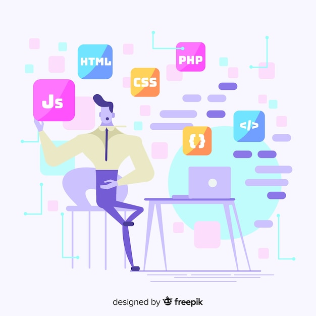 Programmer decorative illustration flat design