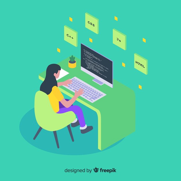 programmer working with the computer