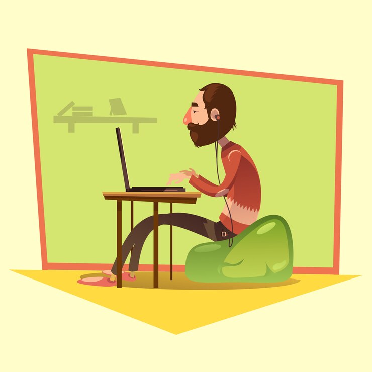Free Vector programmer working 