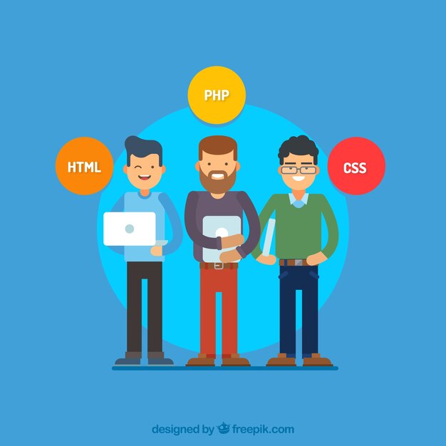 Programmers concept with flat design