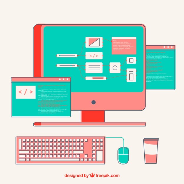 Programmers concept with flat design