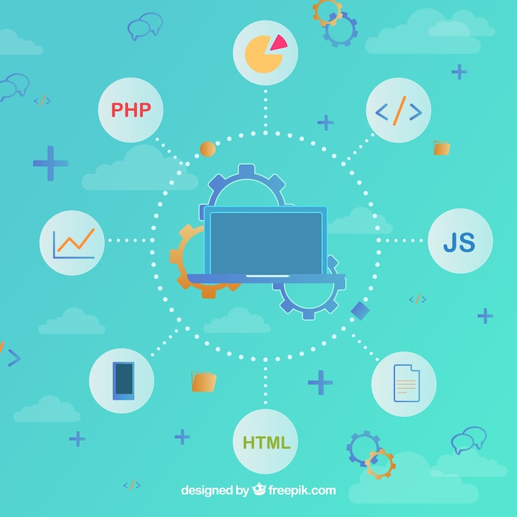 Free Vector programmers concept with flat design