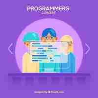 Free vector programmers concepto with modern style