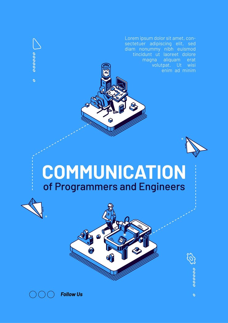 Free Vector programmers and engineers communication banner template