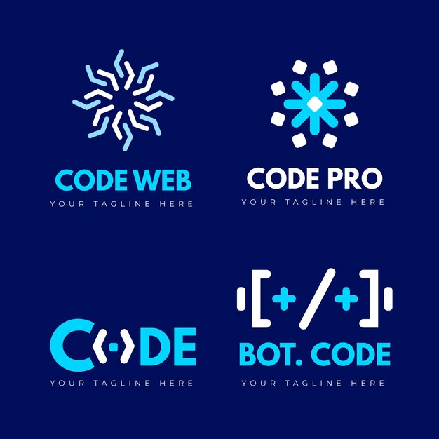 Programming company logo templates set