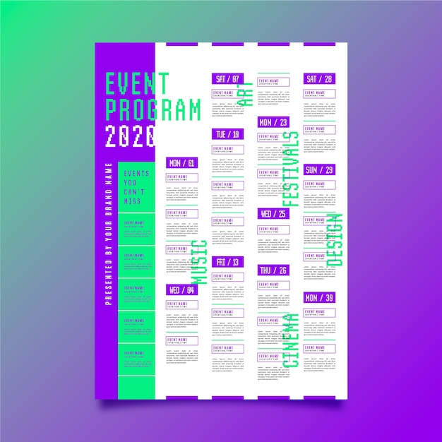 Free vector programming event poster template