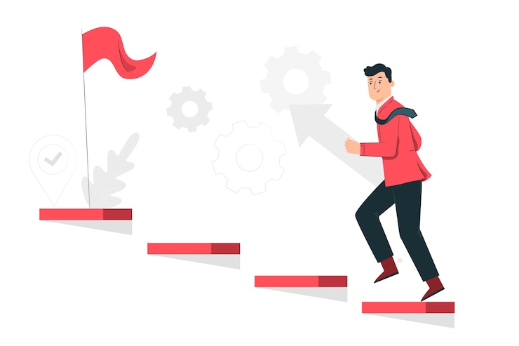 Free Vector in progress concept illustration