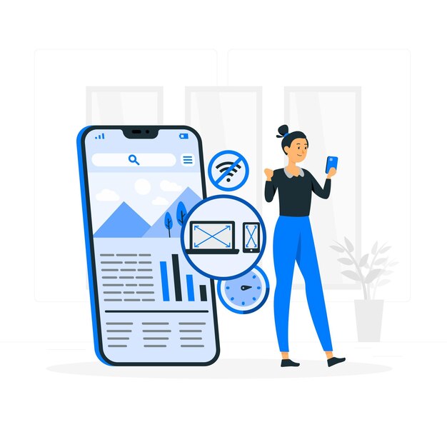 Progressive app concept illustration