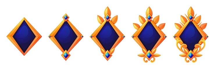 Free Vector progressive rank badges with golden border