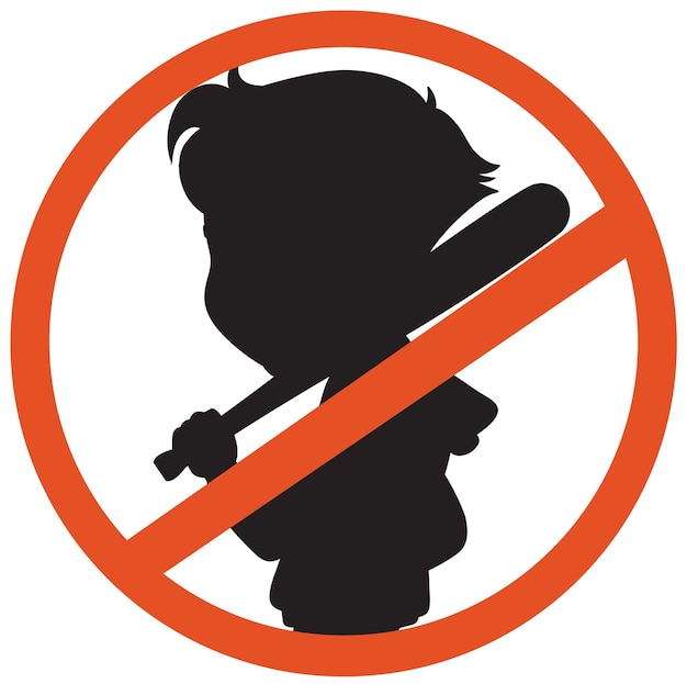 Prohibited symbol with silhouette