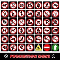 Free vector prohibition signs