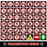 Free vector prohibition signs