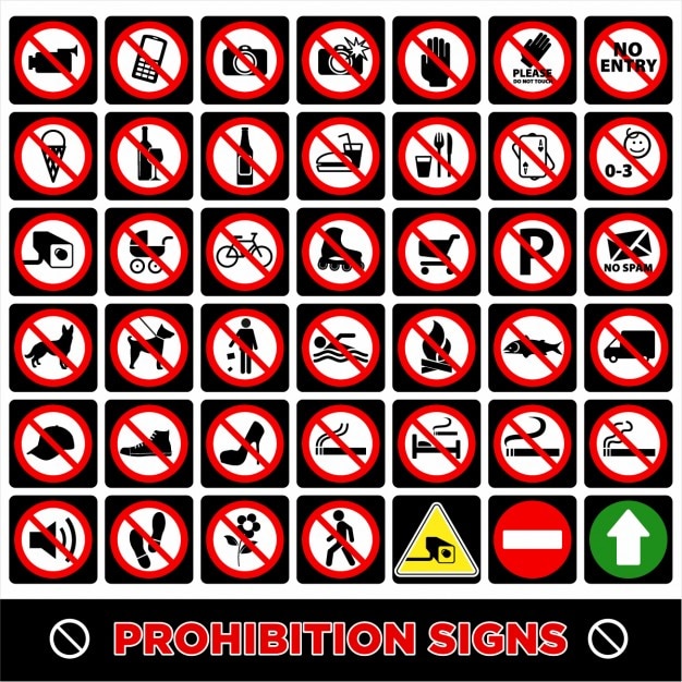 Prohibition signs