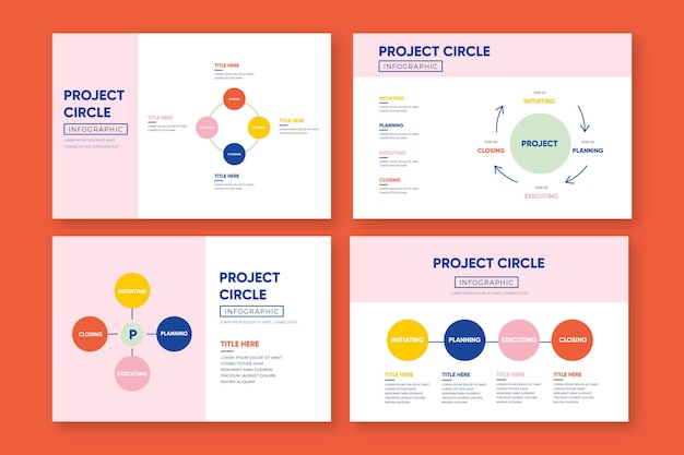 Project life cycle in flat design