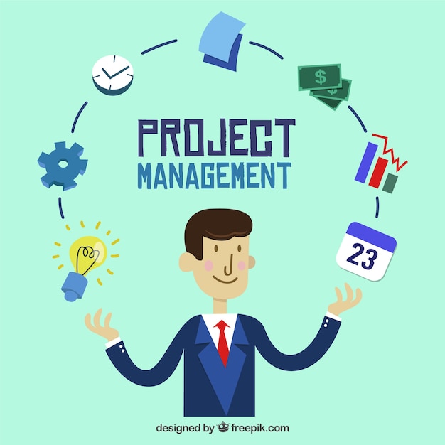 Project management concept in flat style