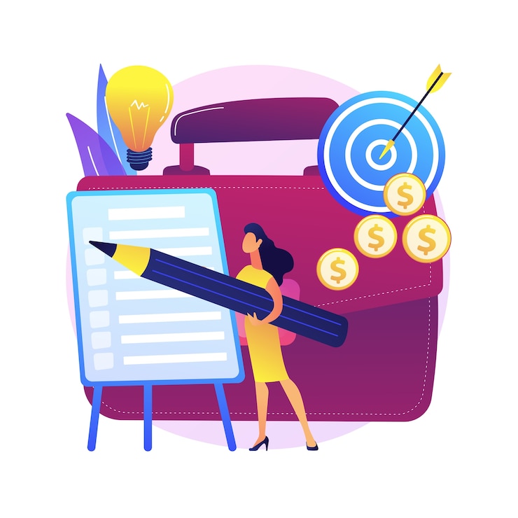 Free Vector project planning abstract concept   illustration. project plan creation, schedule management, business analysis, vision and scope, timeline and timeframe estimate, document