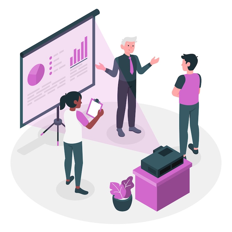 Free Vector projections concept illustration