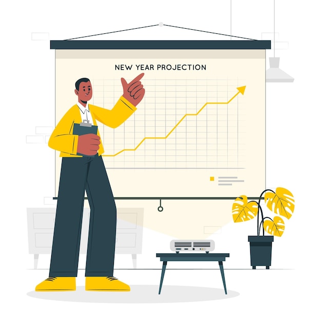 Free vector projections concept illustration