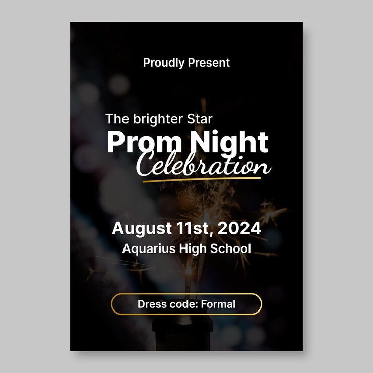 Free Vector prom  invitation design template