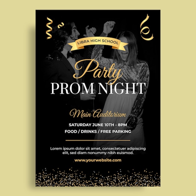 Free vector prom  invitation design template