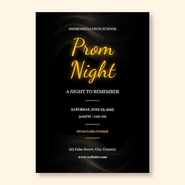 Free vector prom  invitation design template