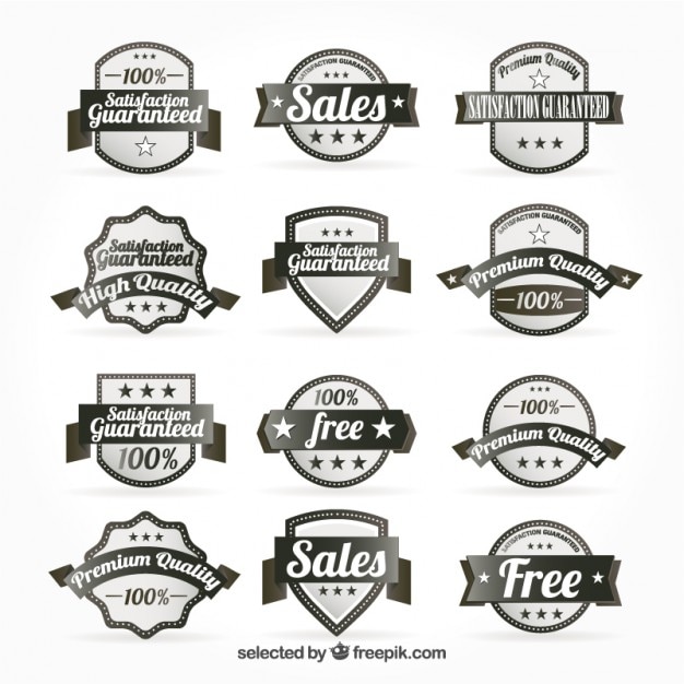 Free vector promotion badges in retro style