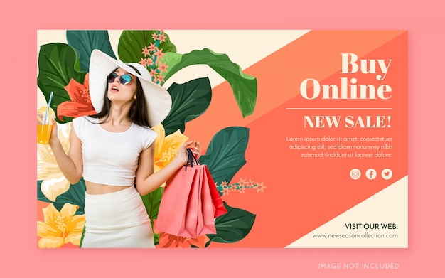 Vettore gratuito banner di moda promozione