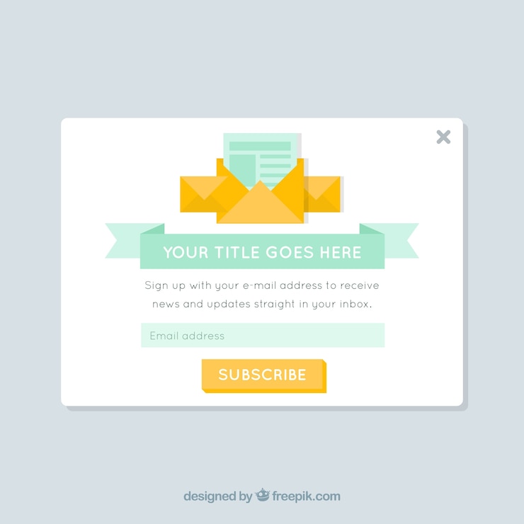 Free Vector promotion pop up template