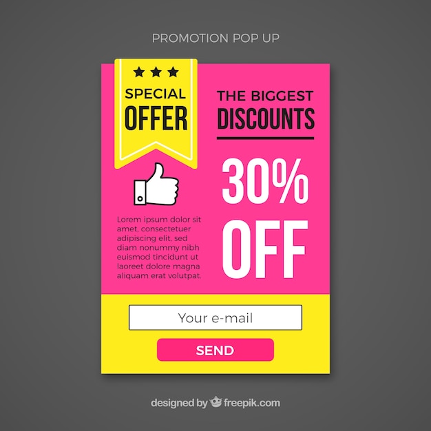 Promotion pop up template