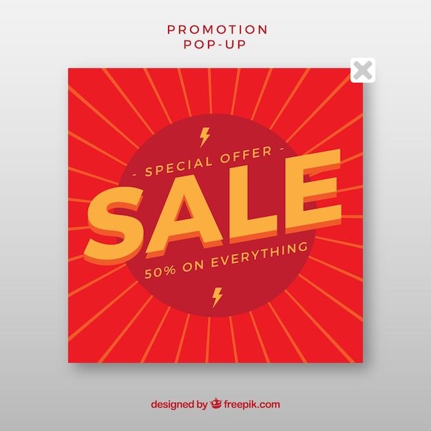 Free vector promotion popup banner concept