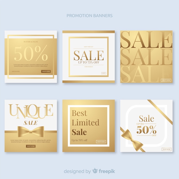 Free vector promotion square banner collectio