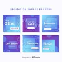 Free vector promotion square banner collectio