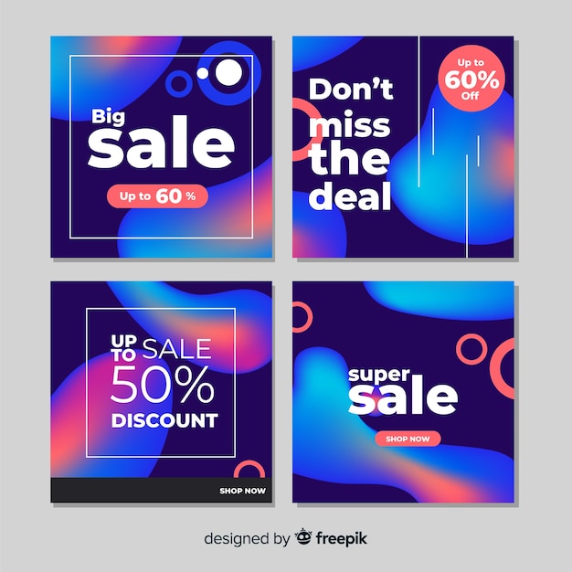 Free vector promotion square banner collectio