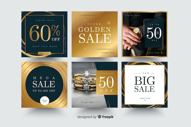 Free vector promotion square banner collectio