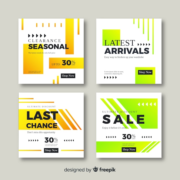 Free vector promotion square banner collectio