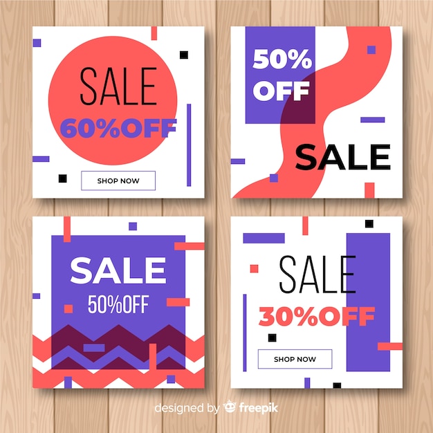 Free vector promotion square banner collection