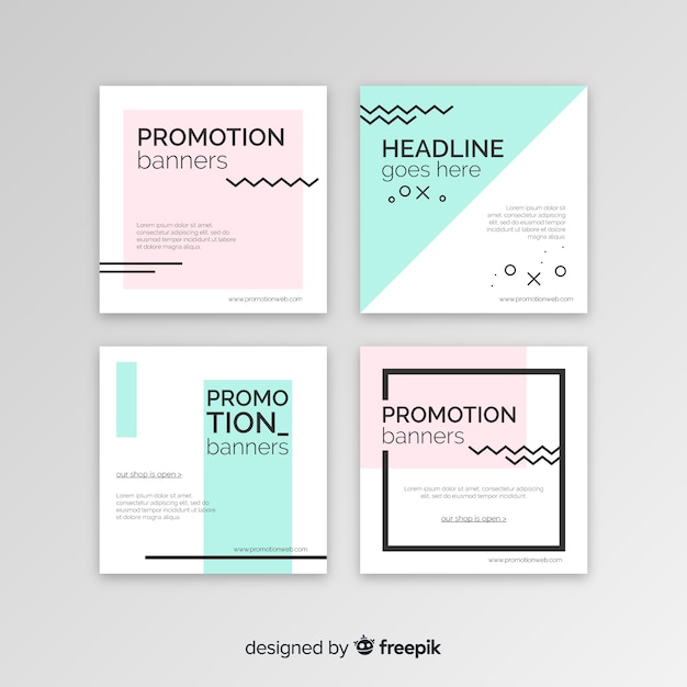 Free vector promotion square banner collection