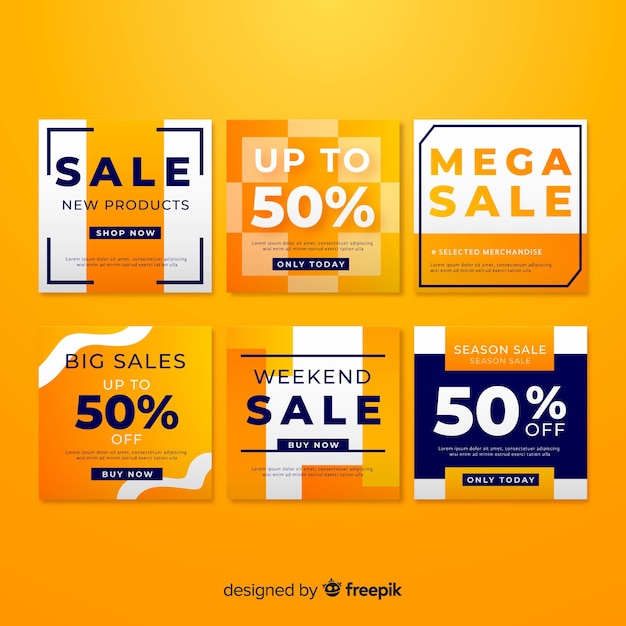 Free vector promotion square banner collection