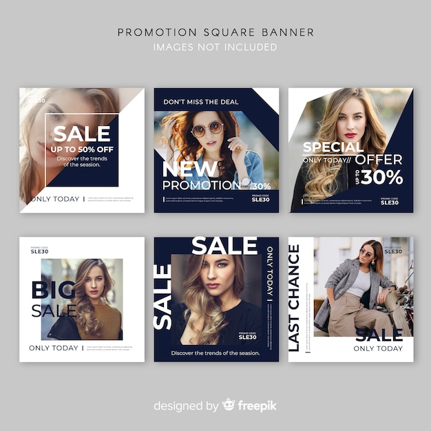 Promotion square banner collection