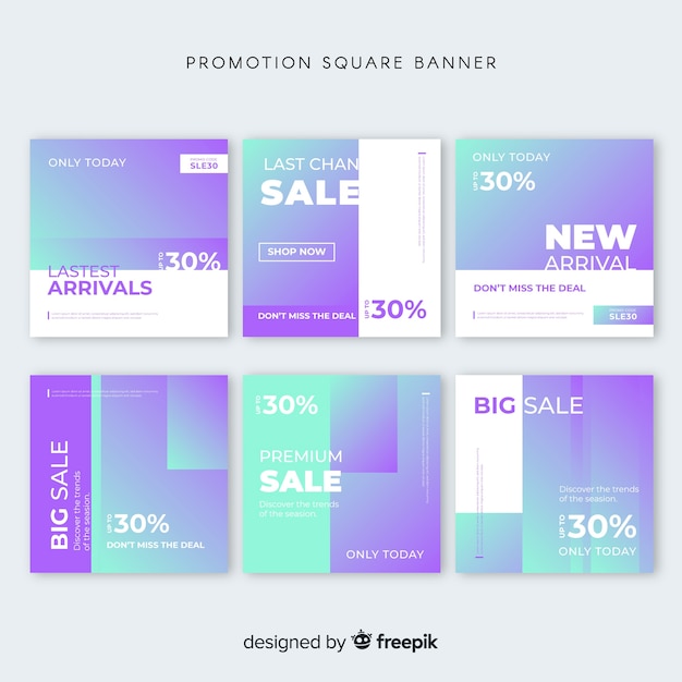 Promotion square banner collection