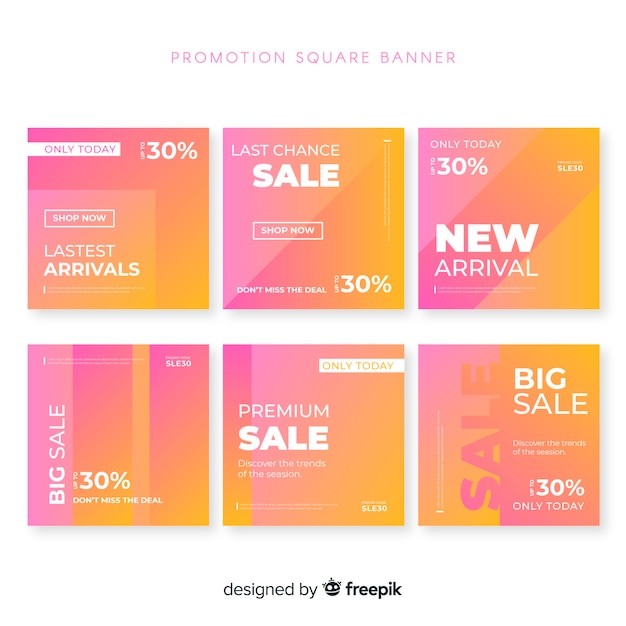 Promotion square banner collection