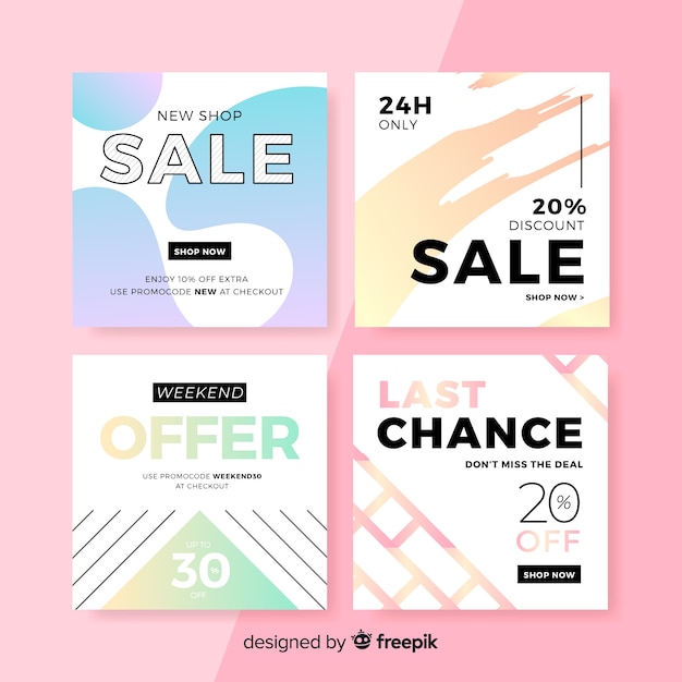 Free vector promotion square banner collection