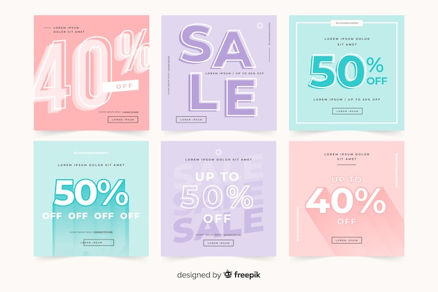 Free vector promotion square banner collection