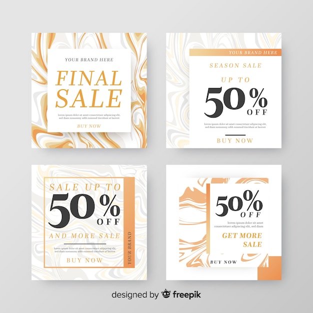 Free vector promotion square banner collection