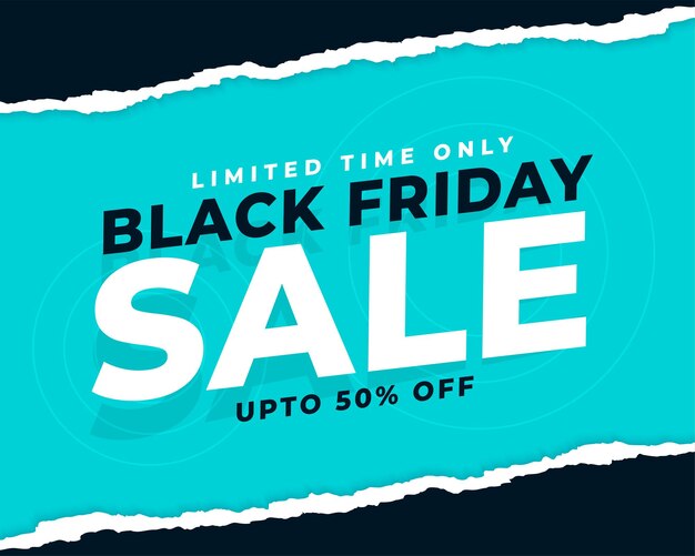 Promotional banner of black friday sale in torn paper style