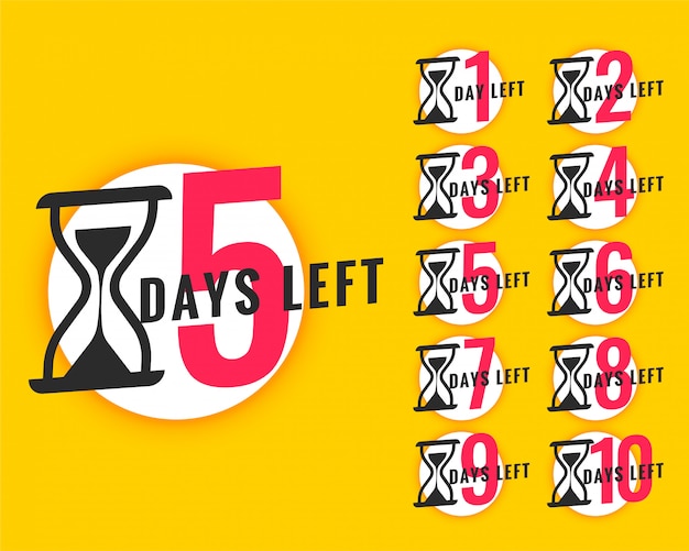 Free vector promotional banner with number of days left