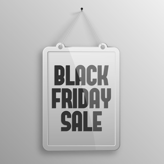 Free vector promotional black friday sale concept with inscription on hanging board.