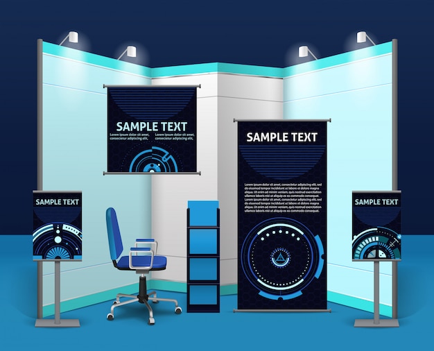 Free vector promotional exhibition stand template