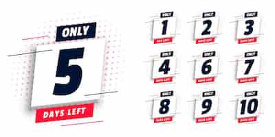 Free vector promotional number of days left banner design