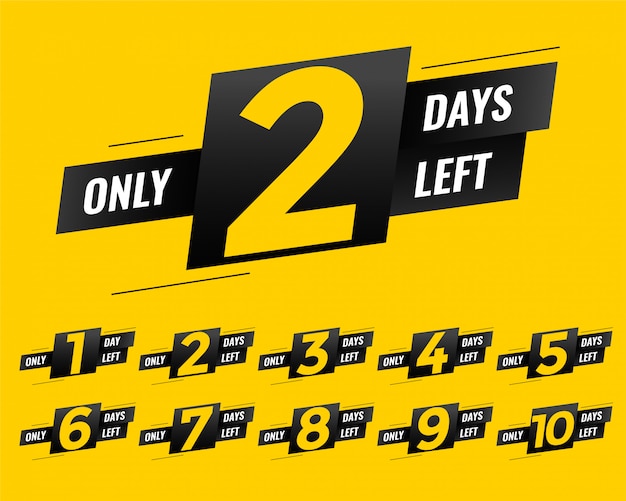 Free vector promotional number of days left sign banner